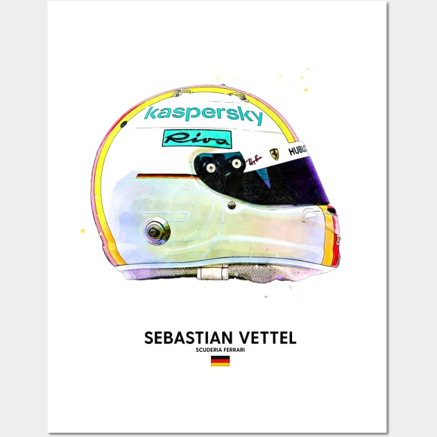 F1 2020 Sebastian Vettel Crash Helmet Wall Art by DB Motorsport Designs